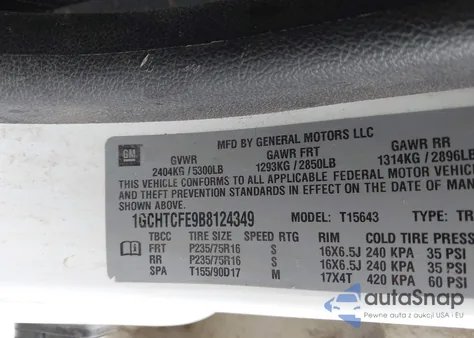 2011 Chevrolet Colorado 1Lt из США, поврежденный, VIN 1GCHTCFE9B8124349